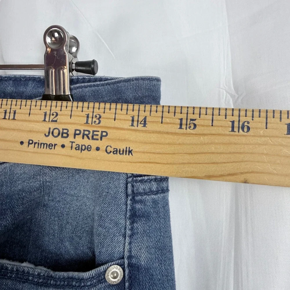 Miss California‎ Flare Jeans Women 7/8 Distressed Slit Hem Boho Y2K Retro Denim